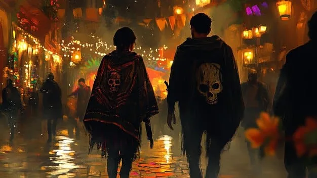 A still from 'Dawn of the Dead' featuring two of the main characters pushing shopping carts overflowing with supplies through the mall. The composition highlights the abundance of goods surrounding them, contrasting with the desolation outside, visually illustrating the film's commentary on consumerism, a key element discussed in Beyond the Gore: The Social Commentary of 'Dawn of the Dead' (1978) and its Relevance Today.