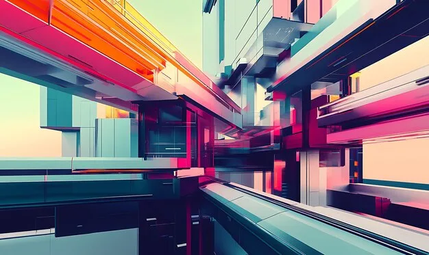 A screen capture highlighting the avant-garde, geometric animation from the short film