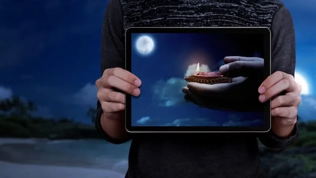 A person holding a tablet displaying a streaming service interface, surrounded by diverse film covers hinting at hidden gems, with a faint glow suggesting digital discovery.