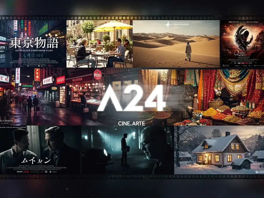 A24 international film slate global trends collage