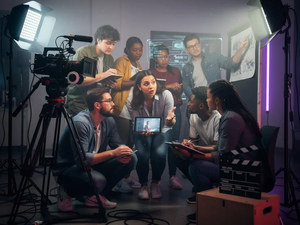 Filmmakers collaborating on set, symbolizing the creation of overlooked short films.