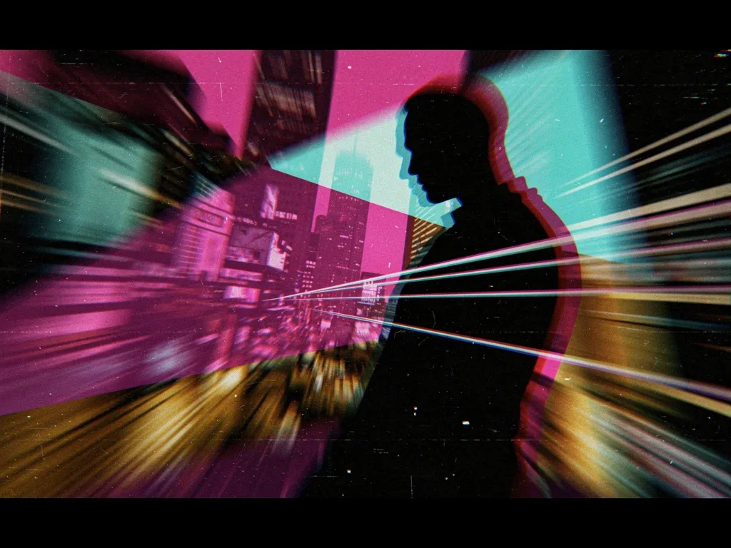 Abstract visual effects from an experimental 2026 short film.