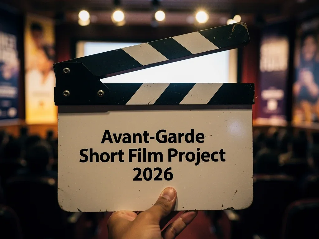 Clapperboard marking the start of an avant-garde short film project for 2026.