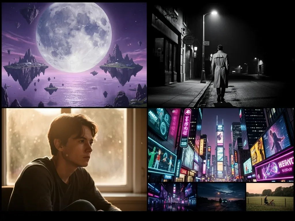 Visual montage of diverse independent short film scenes