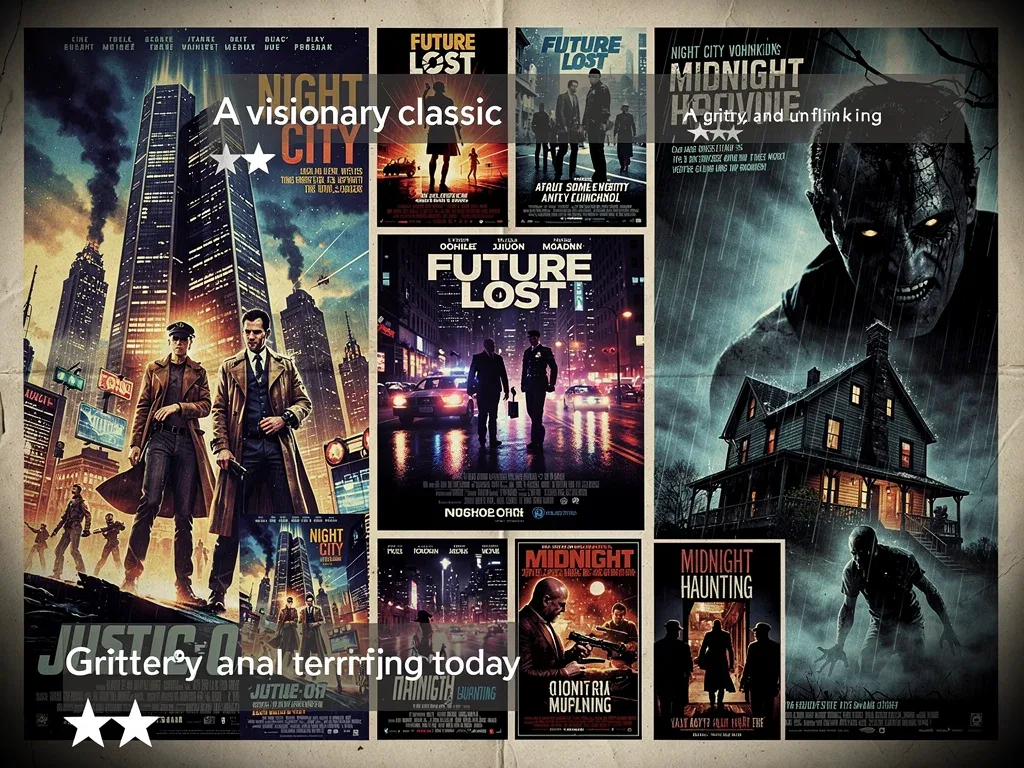 Collage representing exploitation and cult films released in 1982.