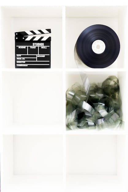 A collage of various cult film soundtracks on vinyl records, showcasing diverse genres and artistic cover designs, arranged on a background of film reels and vintage movie tickets.