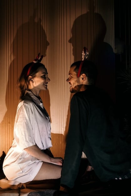 A scene showing two actors in a deep, emotional conversation in a minimally decorated, but authentically raw setting. The lighting is soft and focuses on their expressions, emphasizing the power of their dialogue and performance.