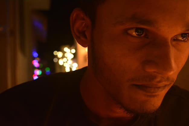 A close-up shot of a character's face, lit only by the flickering light of a candle. Their eyes are wide with terror, reflecting the unseen horrors lurking in the darkness. Extreme shallow depth of field blurs the background, isolating the character in their moment of fear.