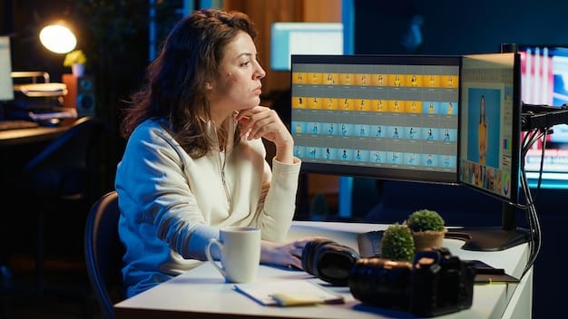A close-up shot of a filmmaker meticulously working on a budget spreadsheet, highlighting the importance of financial planning and accuracy in securing funding for a short film project. The image should convey a sense of diligence, organization, and attention to detail.
