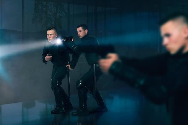 Two actors in the middle of a dramatic scene, with the camera focused on their faces, highlighting the emotion conveyed through their performance. The lighting is dim and moody, adding to the intensity of the scene.