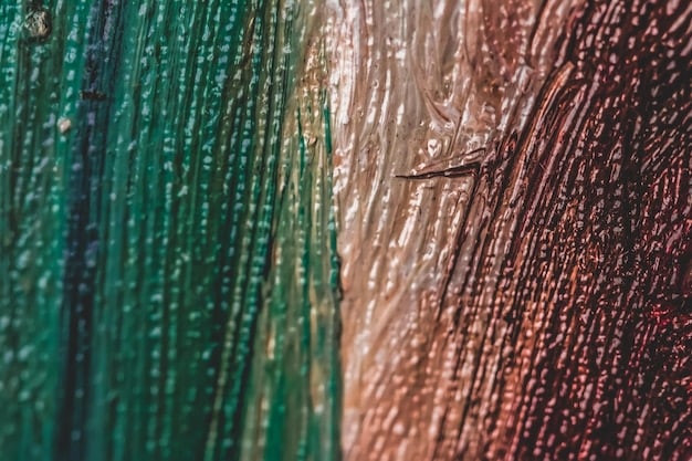 A detailed close-up of a section from one of 's paintings, highlighting the brushstrokes, texture, and color palette used. The image showcases the artistic technique and the emotional intensity captured in the painting.