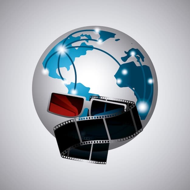 A graphic representation of various streaming service logos (Netflix, Amazon Prime Video, Hulu, etc.) arranged around a globe, symbolizing their global reach in distributing international films.