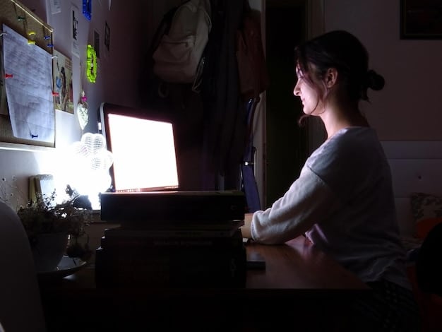 An editor in a dark room looking closely at the sequencing of clips on a dual-monitor setup. The monitors display editing software showing various transitions between scenes, highlighting the meticulous adjustments and iterative refinement to pacing for visual storytelling.