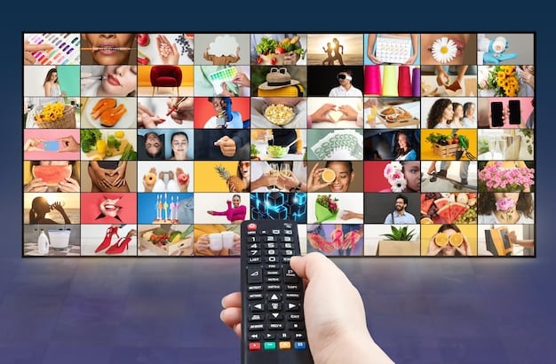 A collage showing logos of various streaming services (Netflix, Amazon Prime, Hulu, Criterion Channel) arranged around a central image of a film reel, representing the central role of these platforms in The Impact of Streaming Services on the Distribution of International Films in the US.