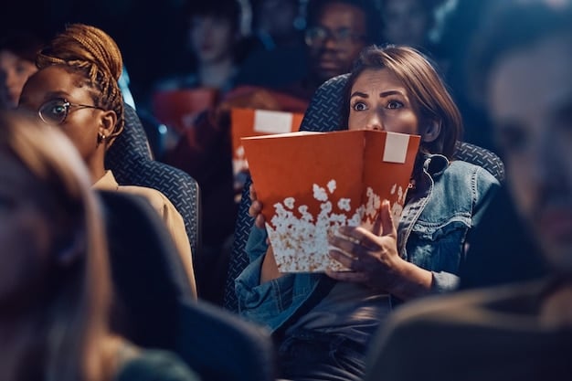 A group of excited film fans at a movie screening, with one person holding a collector's edition Blu-ray of a director's cut, surrounded by movie posters, showing shared enthusiasm.