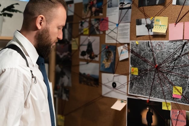 A short film director reviewing a storyboard with multiple intersecting paths and decision points, demonstrating a branching storyline narrative.