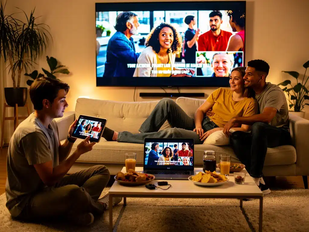 Diverse audience consuming international films across multiple digital platforms